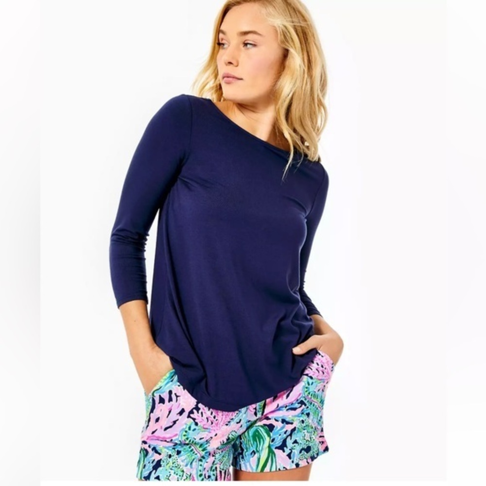 Lilly Pulitzer Knit Callahan Blue Turtle Villa Shorts Sz 14